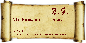 Niedermayer Frigyes névjegykártya
